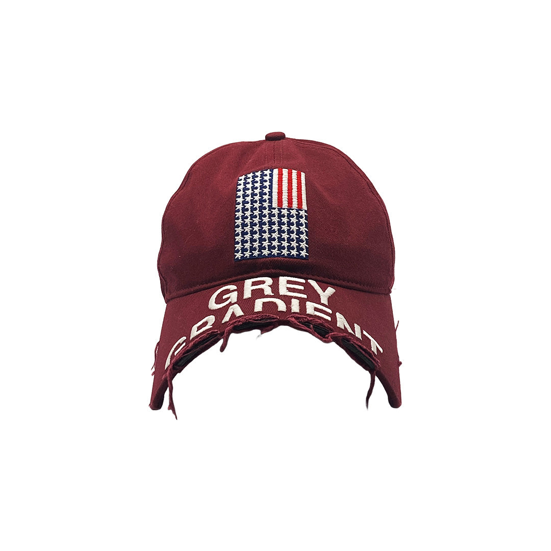 Nacirema Flag Dark Red Half Brim Cap